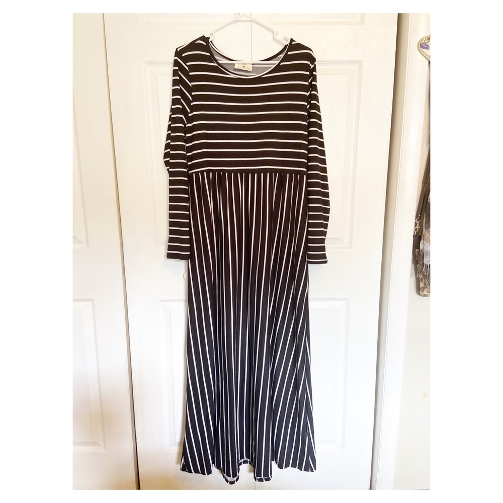 Black striped Maxi dress